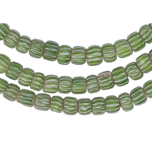Old Rare round 4 strati a strisce Chevron Venetian Glass Trade Beads SB-25093