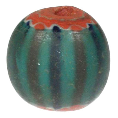 Rare Antique 5-L Chevron Dutch Glass Trade Beads 1pc SB-16078