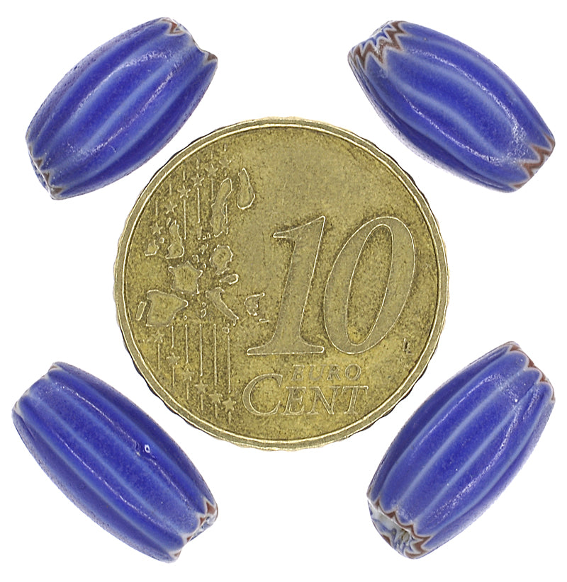 Seltene alte 6 Schichten blaue Chevron venezianische Glasperlen afrikanischer Handel SB-26567