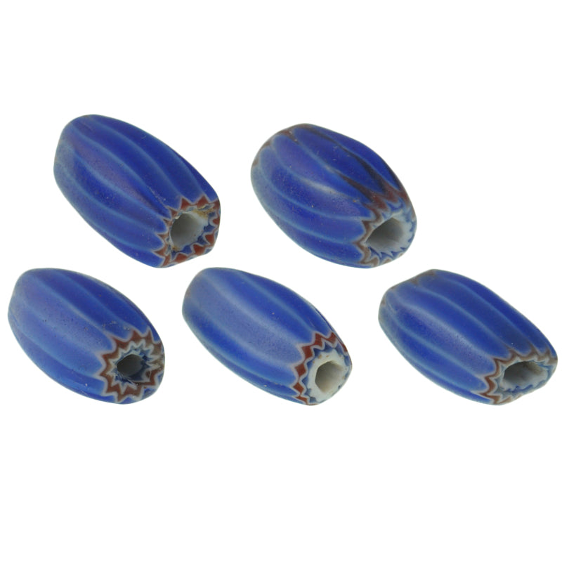 Schöne seltene alte 6 Schichten blaue Chevron venezianische Glasperlen afrikanischer Handel SB-27573