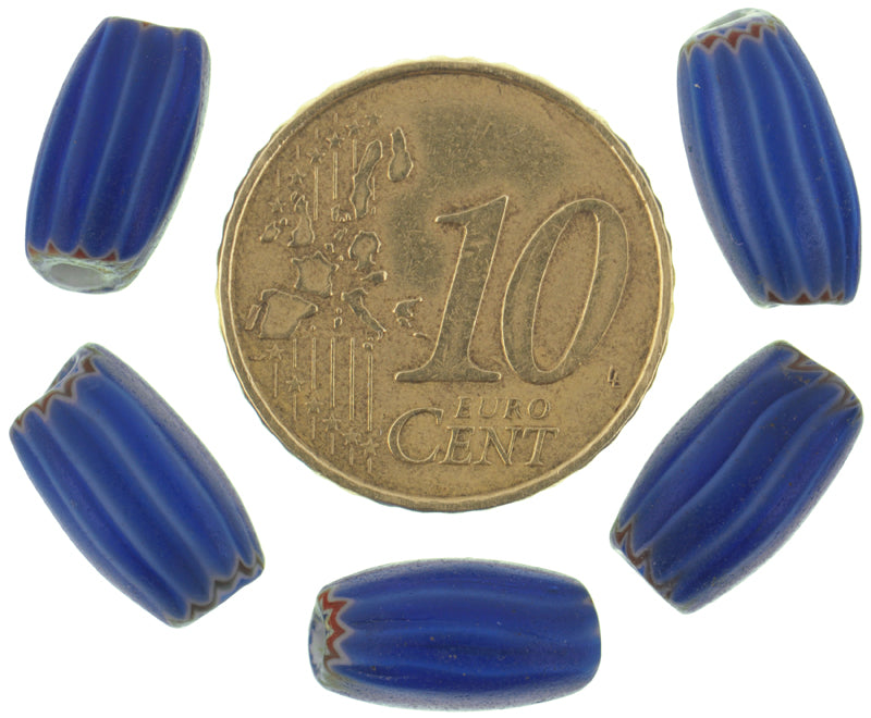 Schöne seltene alte 6 Schichten blaue Chevron venezianische Glasperlen afrikanischer Handel SB-27573
