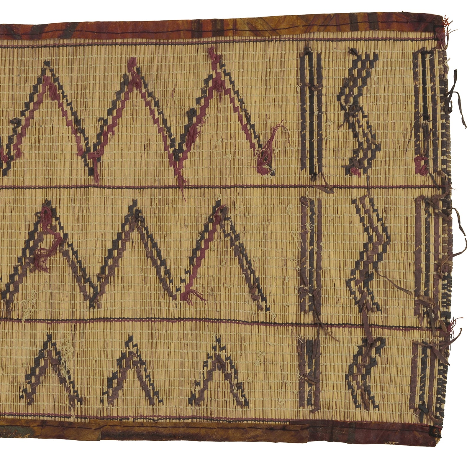 Authentic Tuareg Handmade Straw Mat From Niger Saharan Art And Craftsmanship - angled shot