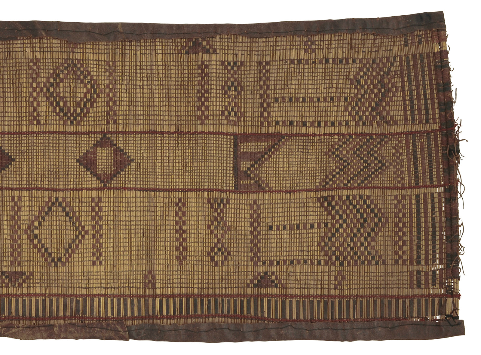 Traditional Tuareg Handmade Straw Mat Authentic Saharan Craft From Niger - zoomed-in detail