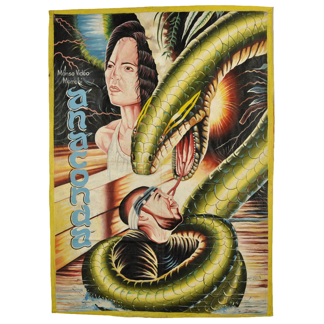 ANACONDA MOVIE POSTER HAND PAINTED IN GHANA FOR THE LOCAL CINEMA