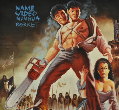 POSTER DEL FILM L'ESERCITO DELLE TENEBRE DIPINTO A MANO IN GHANA PER IL CINEMA LOCALE DETTAGLI