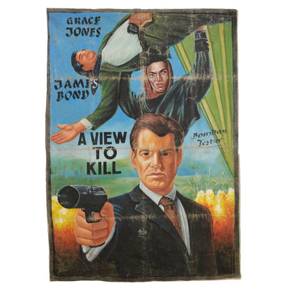 A VIEW TO KILL MOVIE POSTER 007 JAMES BOND HAND PAINTED IN GHANA