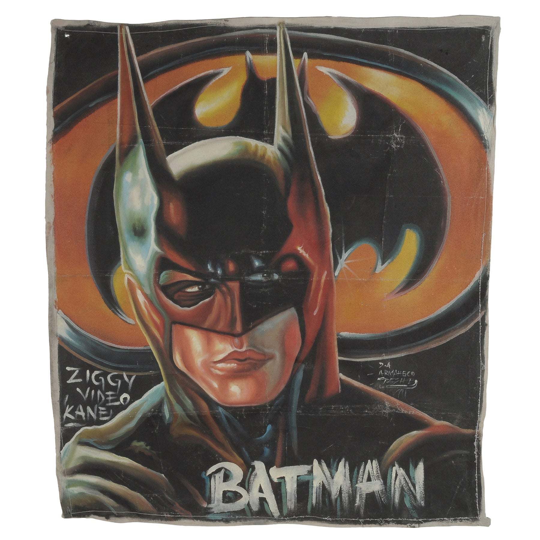 Batman movie poster 1989 hand painted in Ghana for the local cinemas