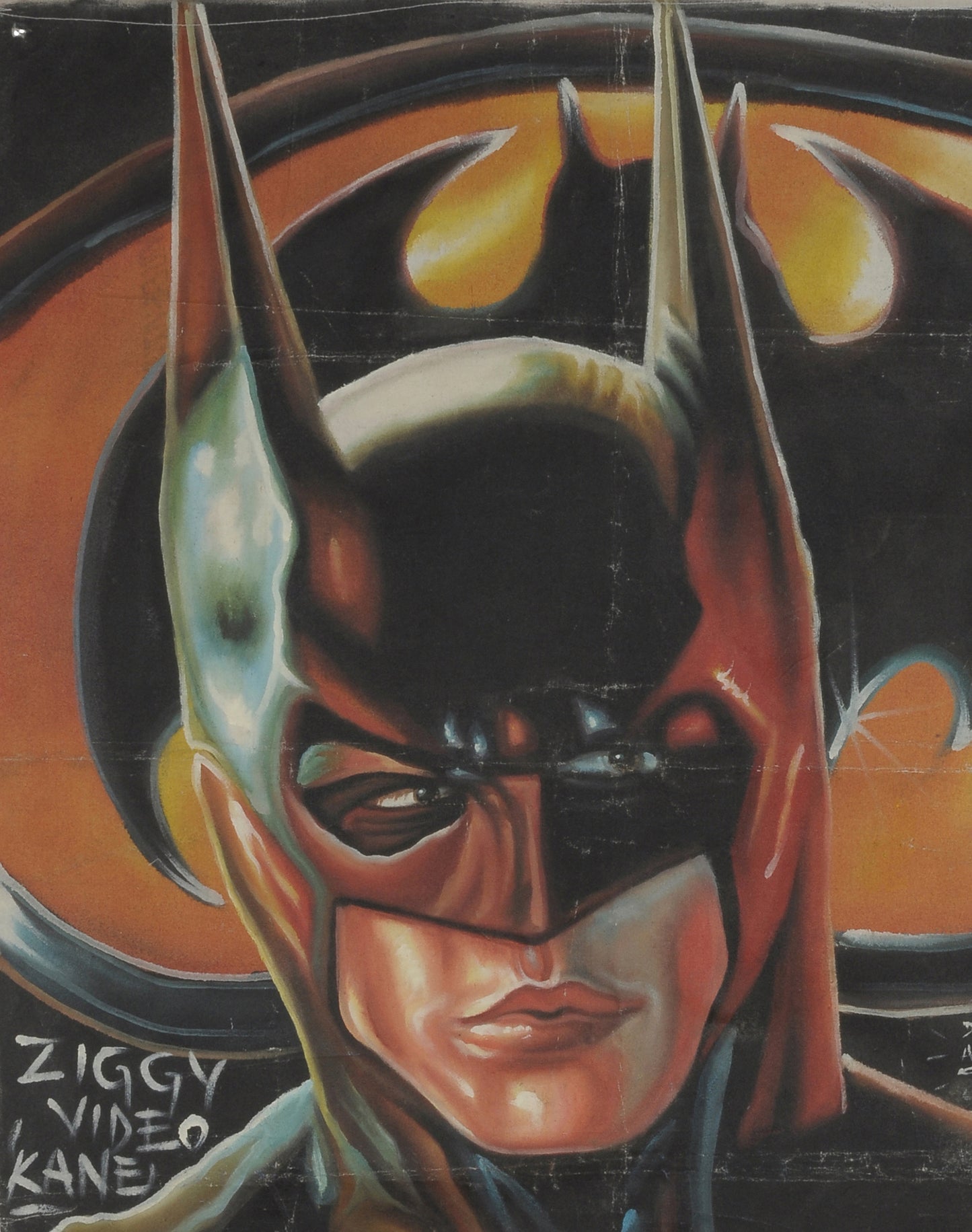 Poster del film Batman 1989 autentico dipinto a mano in Ghana
