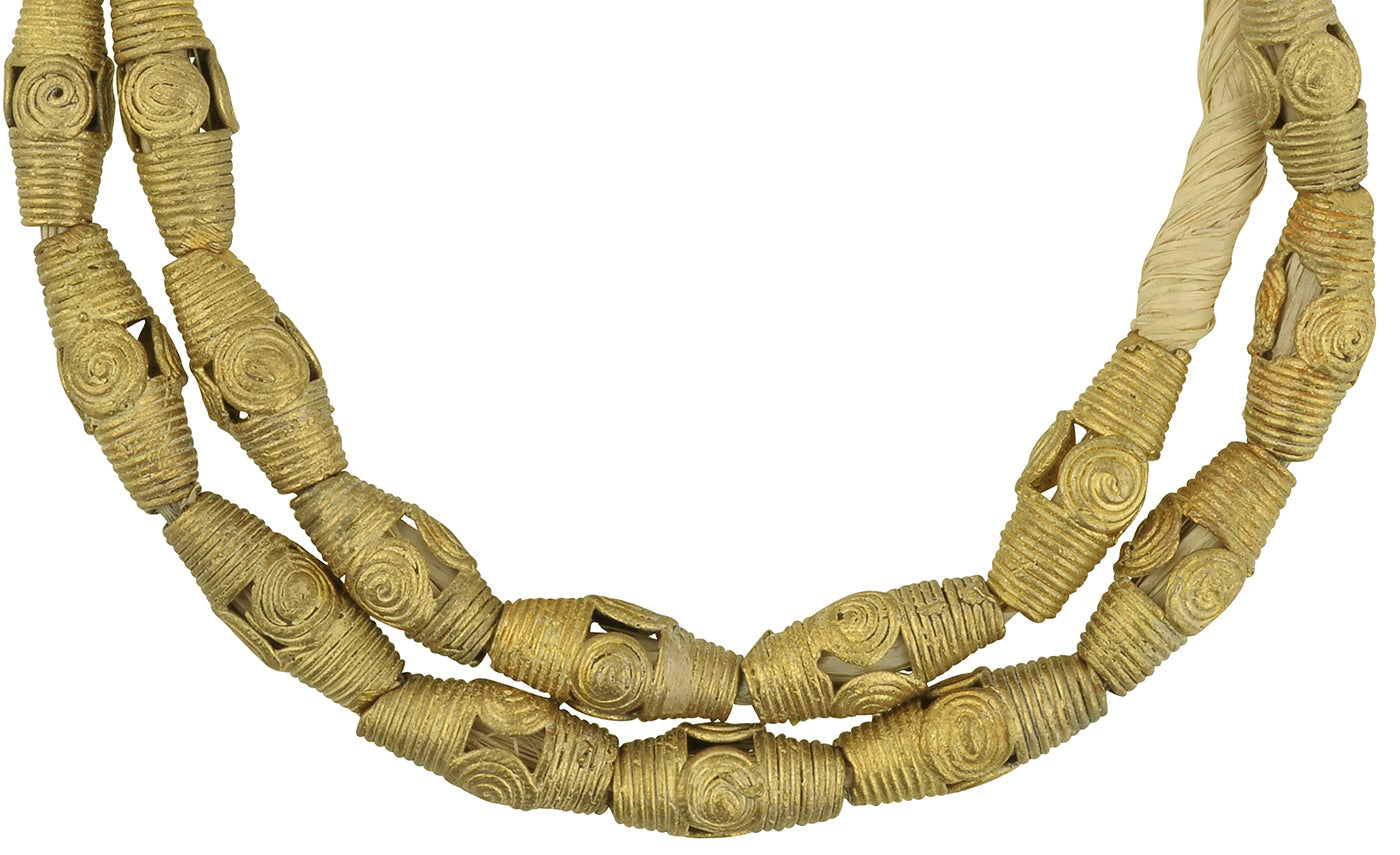 Perline in ottone Ghana Ashanti Akan metallo bronzo gioielli fatti a mano commercio africano