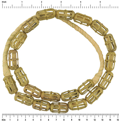 Perline in ottone fatte a mano Ghana Ashanti bronzo cera persa gioielli tribali commercio africano