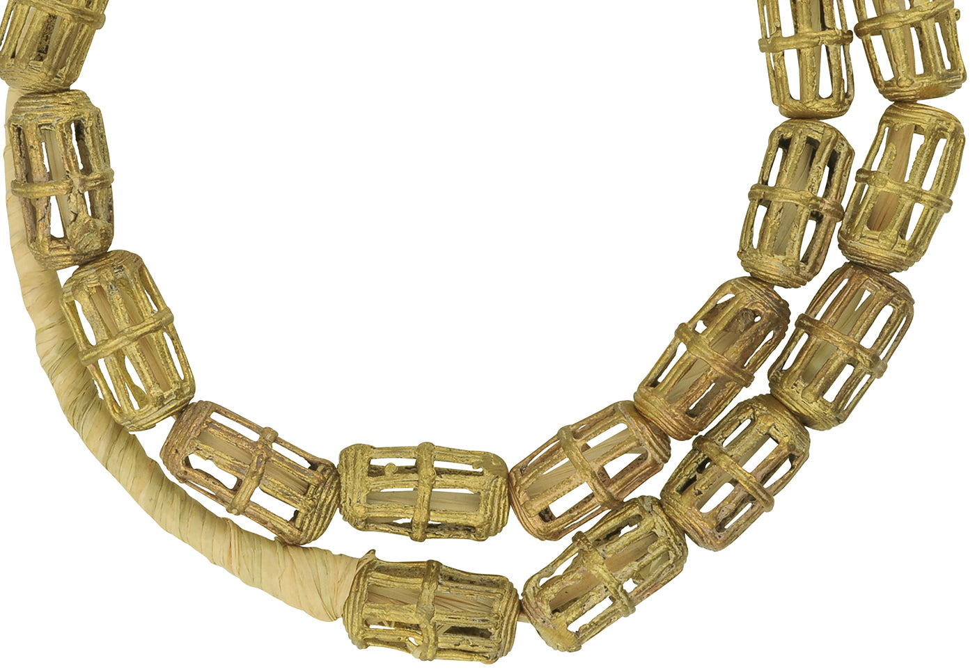 Perline in ottone fatte a mano Ghana Ashanti bronzo cera persa gioielli tribali commercio africano