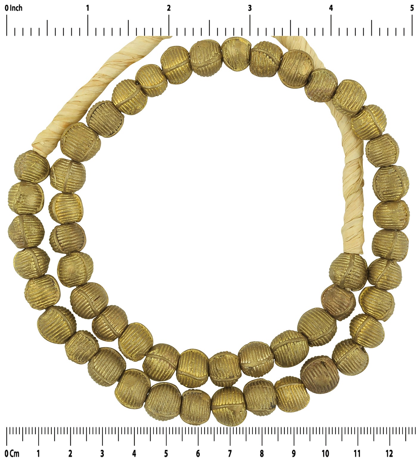 Brass beads handmade bronze casting Ashanti Asante Ghana necklace African trade