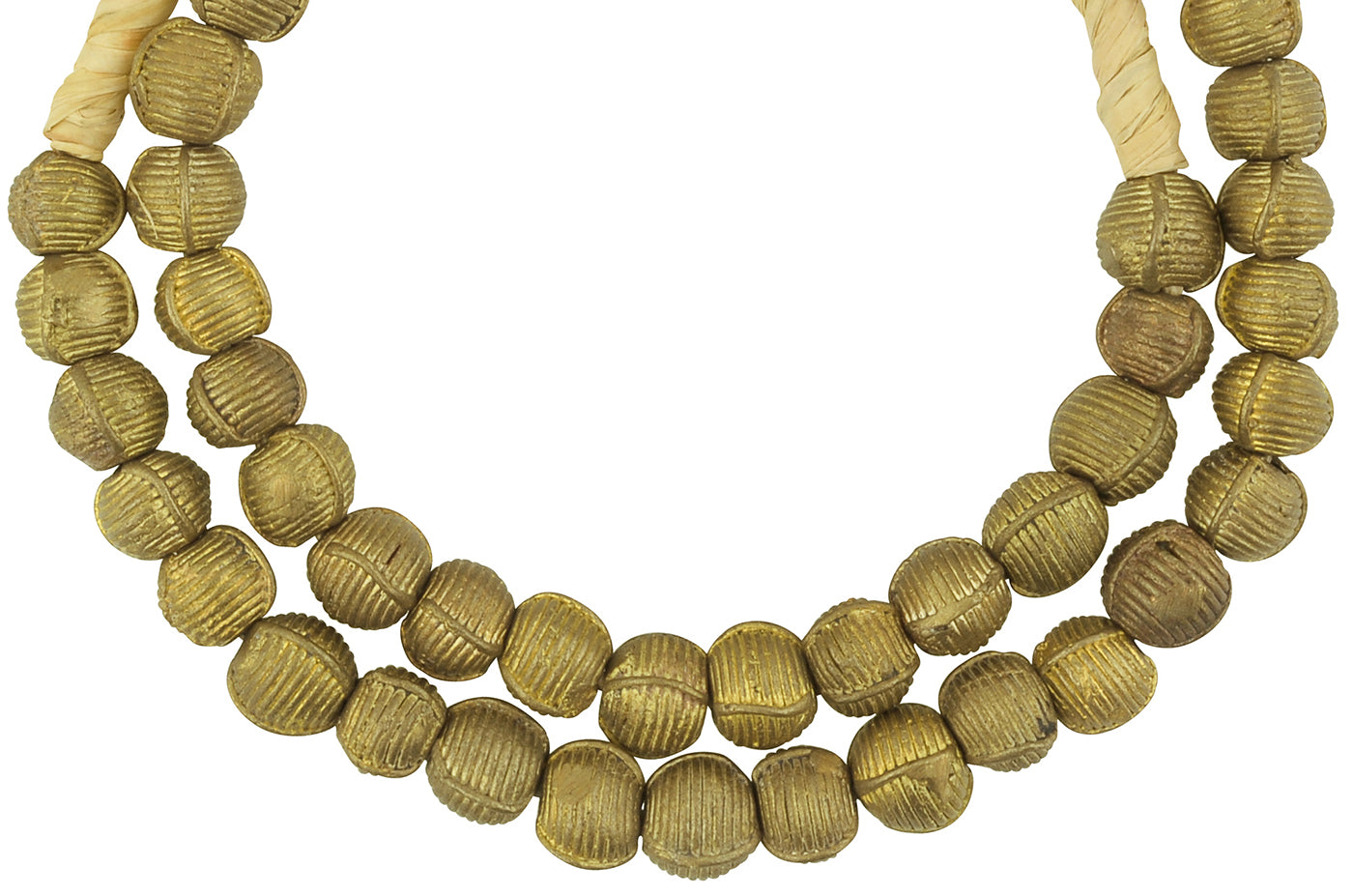 Brass beads handmade bronze casting Ashanti Asante Ghana necklace African trade