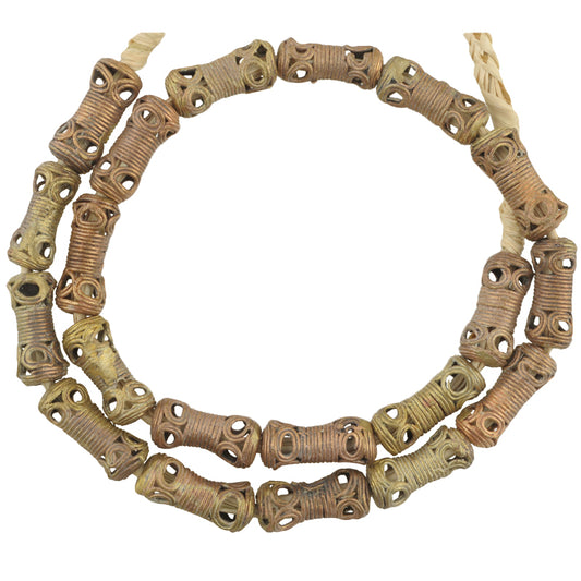 Perles en laiton perles de commerce africain Ghana Ashanti Akan collier de perles en métal bronze SB-33188