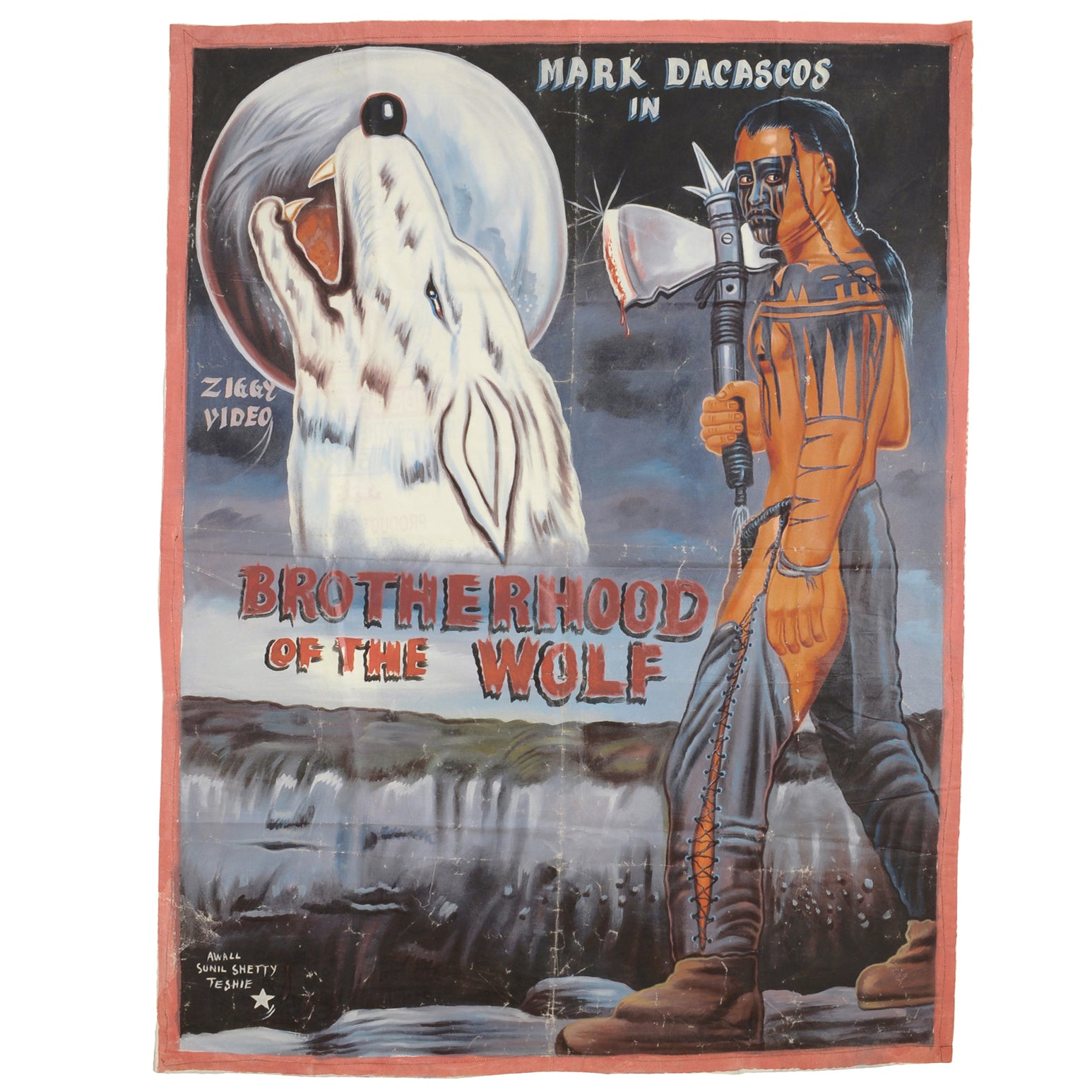 Brotherhood Of The Wolf Ghana Movie Poster - Hand-Painted - horror scene artwork