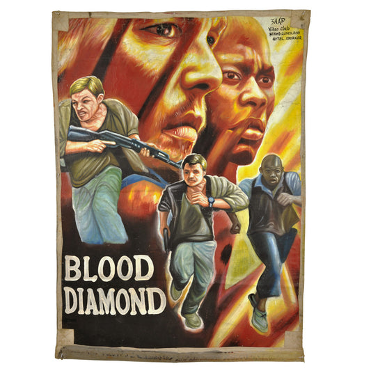 Blood diamond movie poster painted in Ghana for the local film art