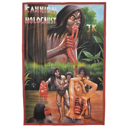 CANNNIBAL HOLOCAUST MOVIE POSTER HAND PAINTED IN GHANA