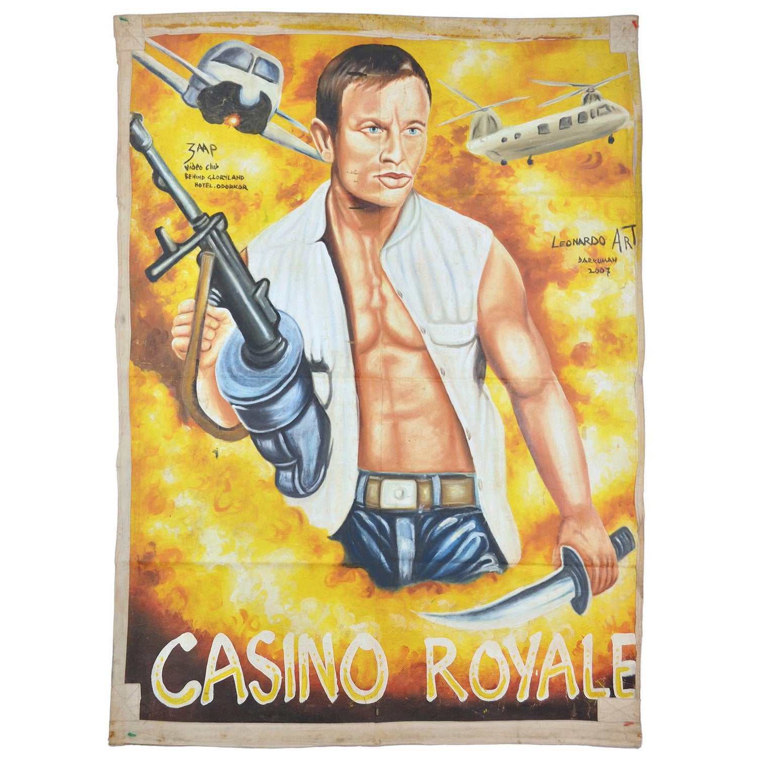 CASINO ROYALE MOVIE POSTER JAMES BOND OO7 HAND PAINTED IN GHANA