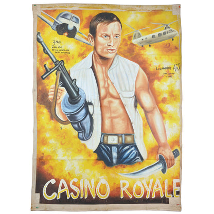 CASINO ROYALE MOVIE POSTER JAMES BOND OO7 HAND PAINTED IN GHANA