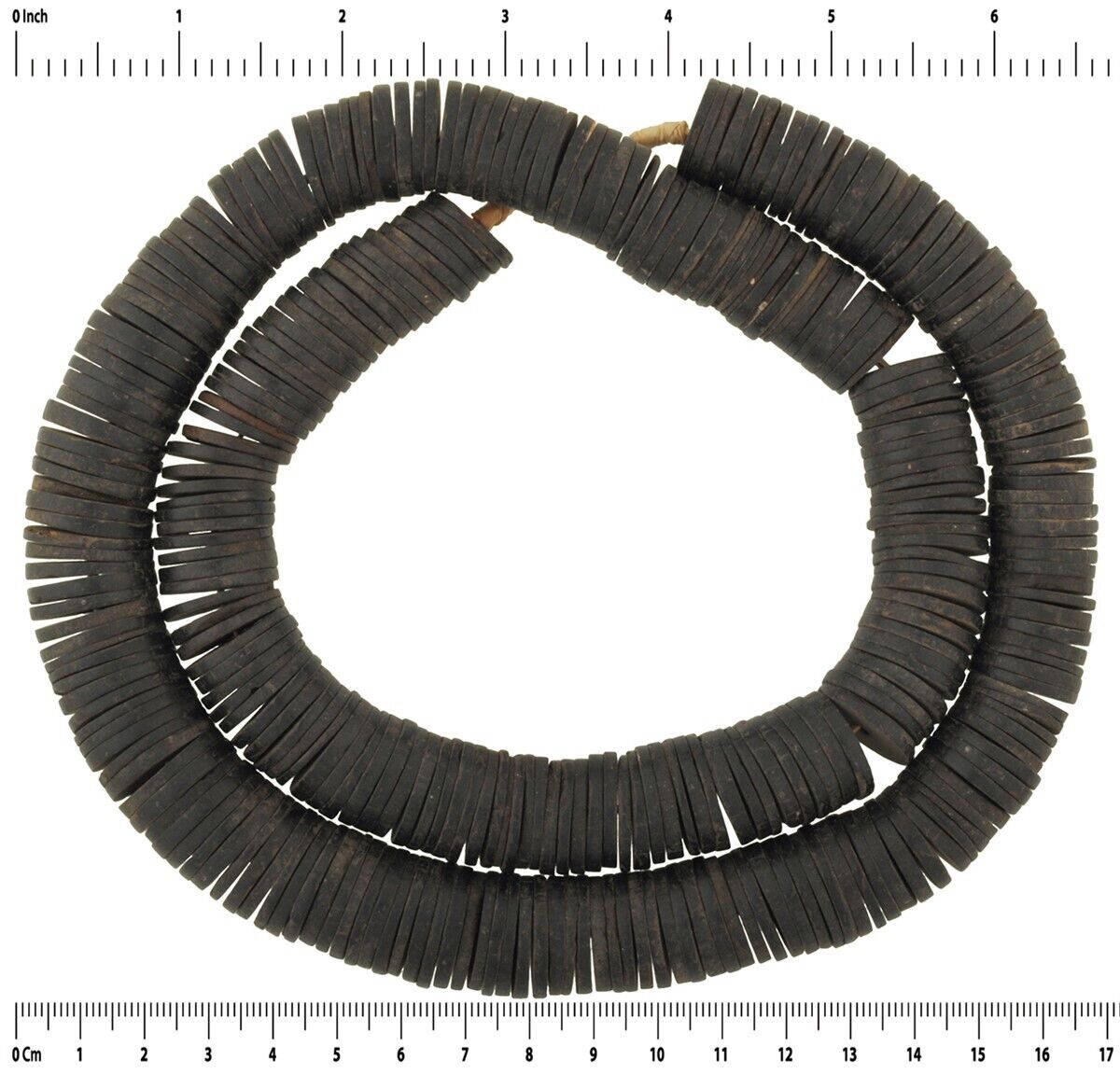 African trade beads old coconut shell slices heishi disks spacers Ghana tribal
