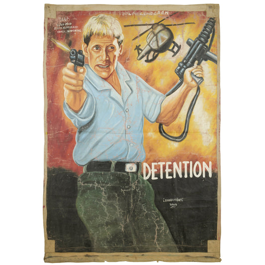 Detention-Filmplakat, handgemalt in Ghana für Cinema Art