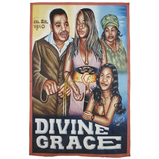 Affiche de cinéma de film Ghana peinture à l'huile africaine peinture à la main Juju Magic DIVINE GRACE
