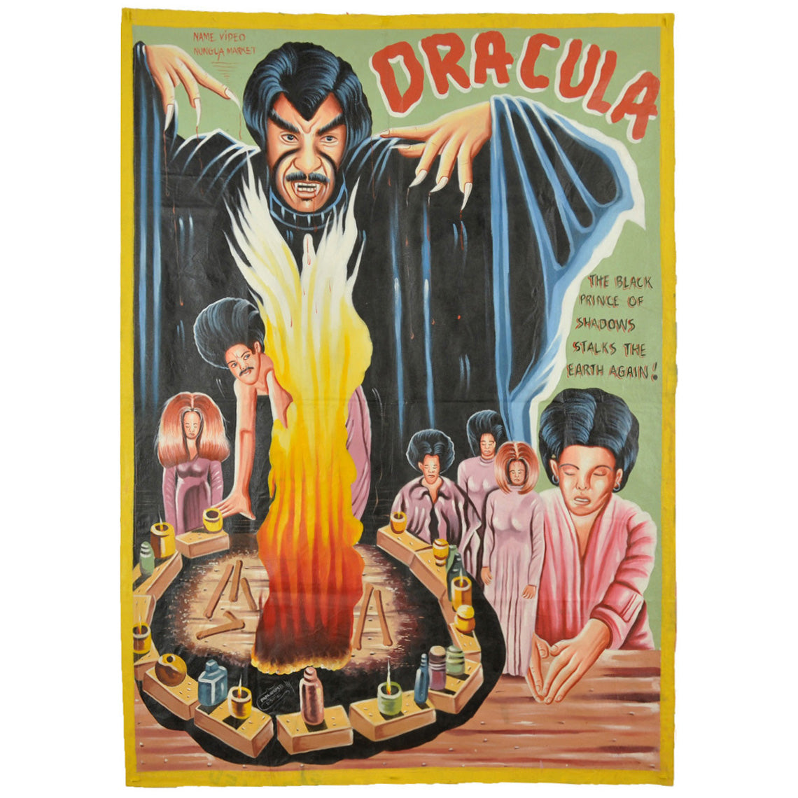 Scream Blacula Scream Hand-Painted Horror Movie Poster Ghana - horror scene artwork