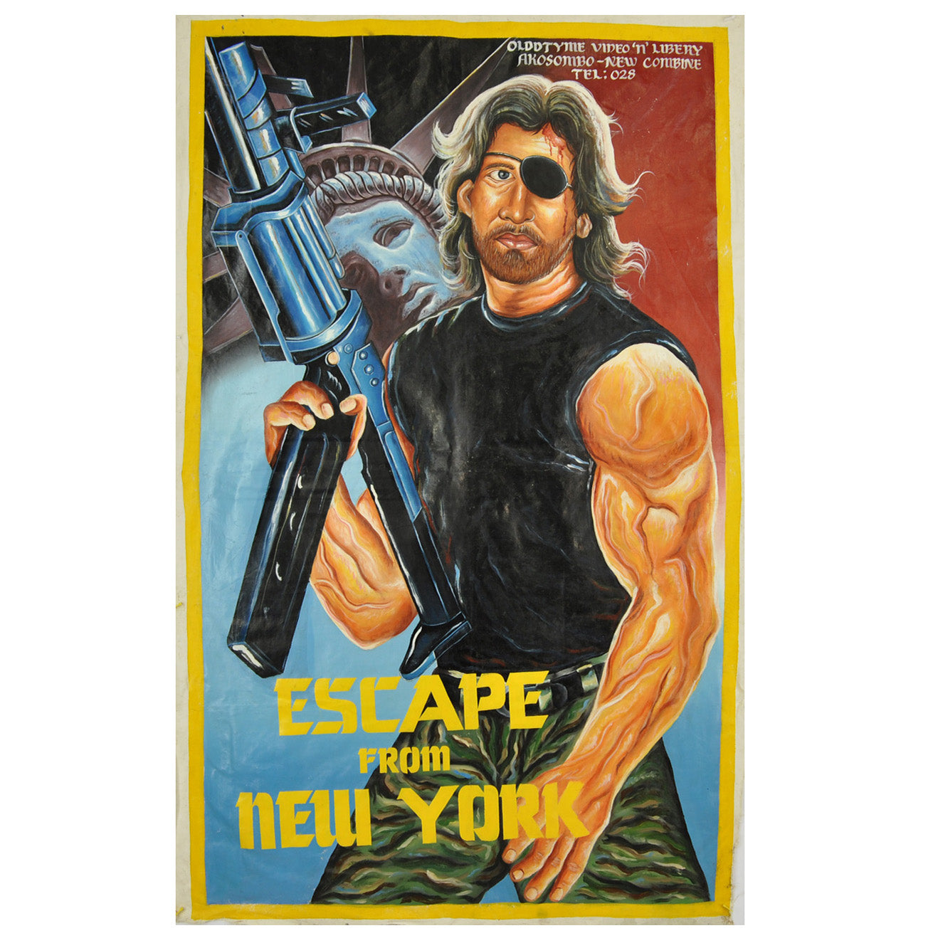 ESCAPE FROM NEW YORK MOVIE POSTER HAND PAINTED IN GHANA FOR THE LOCAL CINEMA