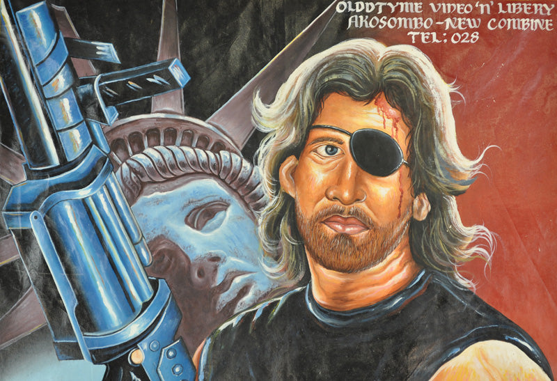 ESCAPE FROM NEW YORK MOVIE POSTER HAND PAINTED IN GHANA FOR THE LOCAL CINEMA DETAILS