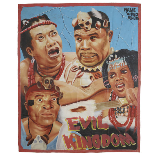 Cinema Movie poster Ghana African hand paint sack canvas Art EVIL KINGDOM
