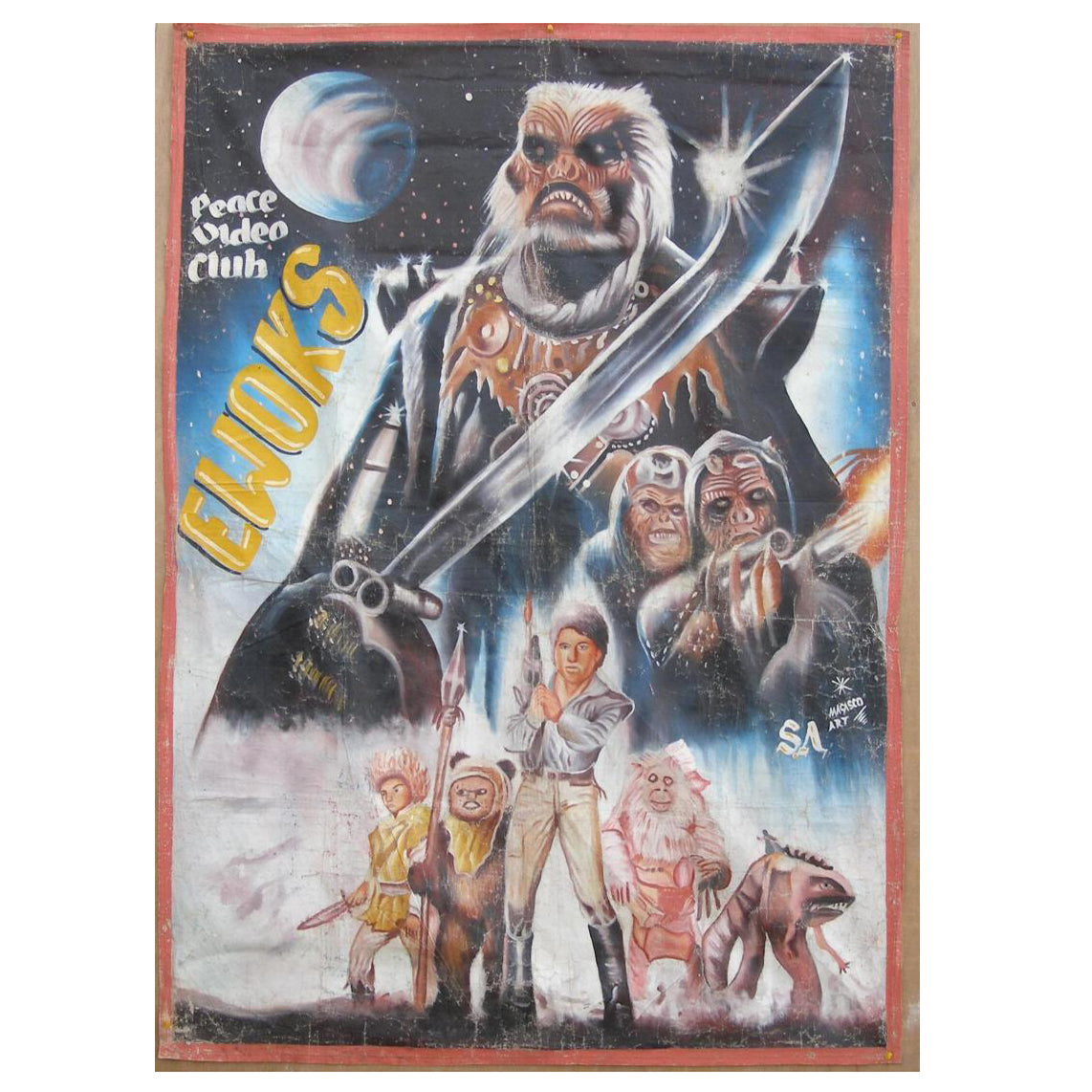 Ewoks The Battle of Endor star wars movie poster hand painted in Ghana