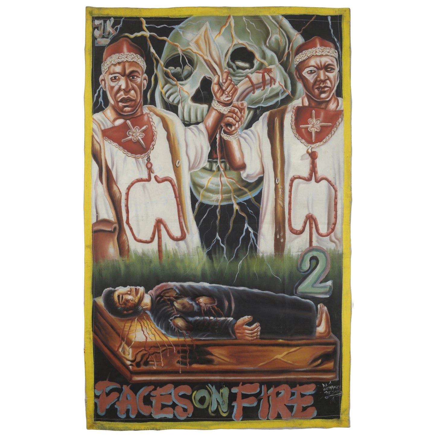 Faces On Fire 2 Filmplakat – Authentische ghanaische handgemalte Kunst