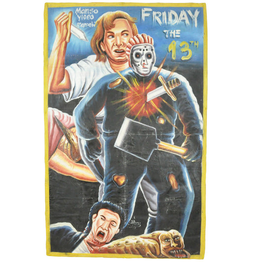 FRIDAY THE 13TH MOVIE POSTER HAND PAINTED IN GHANA FOR THE LOCAL CINEMA ART