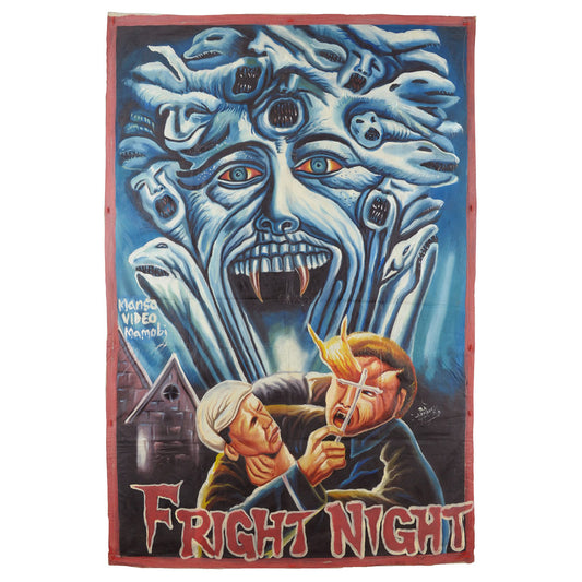 FRIGHT NIGHT MOVIE POSTER HAND PAINTED IN GHANA FOR THE LOCAL CINEMA