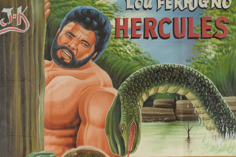 HERCULES MOVIE POSTER HAND PAINTED IN GHANA FOR THE LOCAL CINEMA ART MORE DETAILS