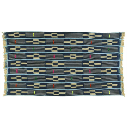 Handwoven Baule Cloth – Woman Size 59½″×32″ – Ivory Coast Vintage