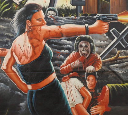 House Of The Dead - Original Hand-Painted Ghanaian Horror Movie Poster - close-up
