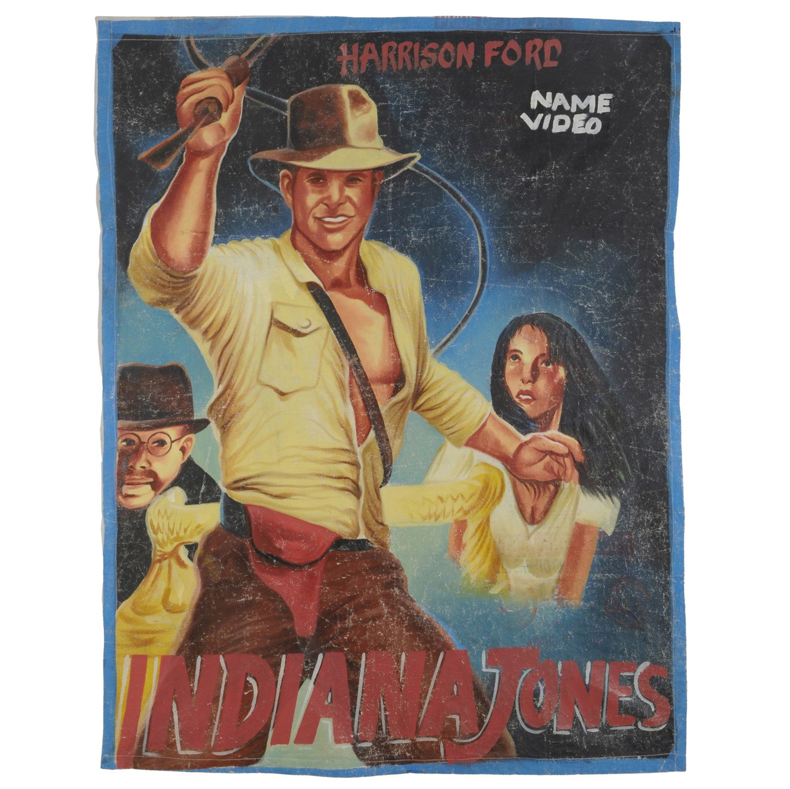 Indiana jones movie poster hand painted in Ghana for the local cinema