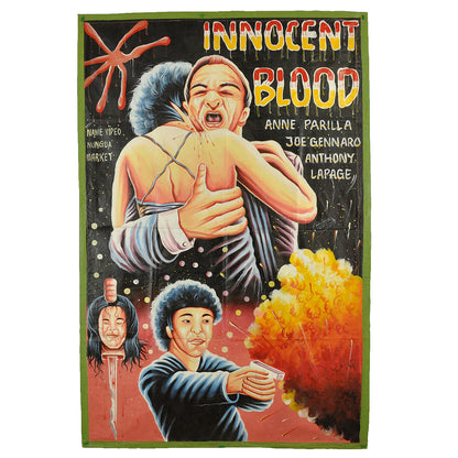 Innocent Blood Movie Poster - Hand-Painted Ghanaian Art - horror scene artwork
