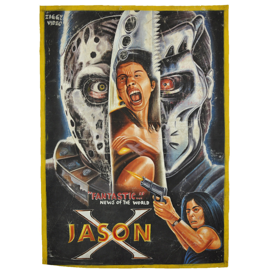 JASON X MOVIE POSTER HAND PAINTED IN GHANA FOR THE LOCAL CINEMA ART