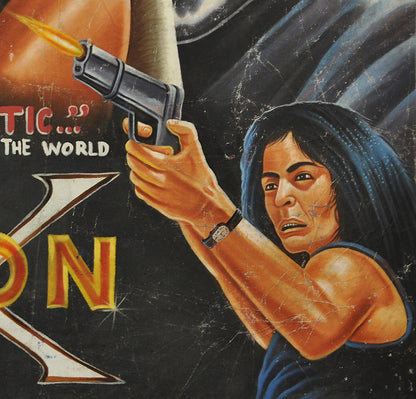 Jason X Horror Movie Poster Hand-Painted In Ghana - close-up
