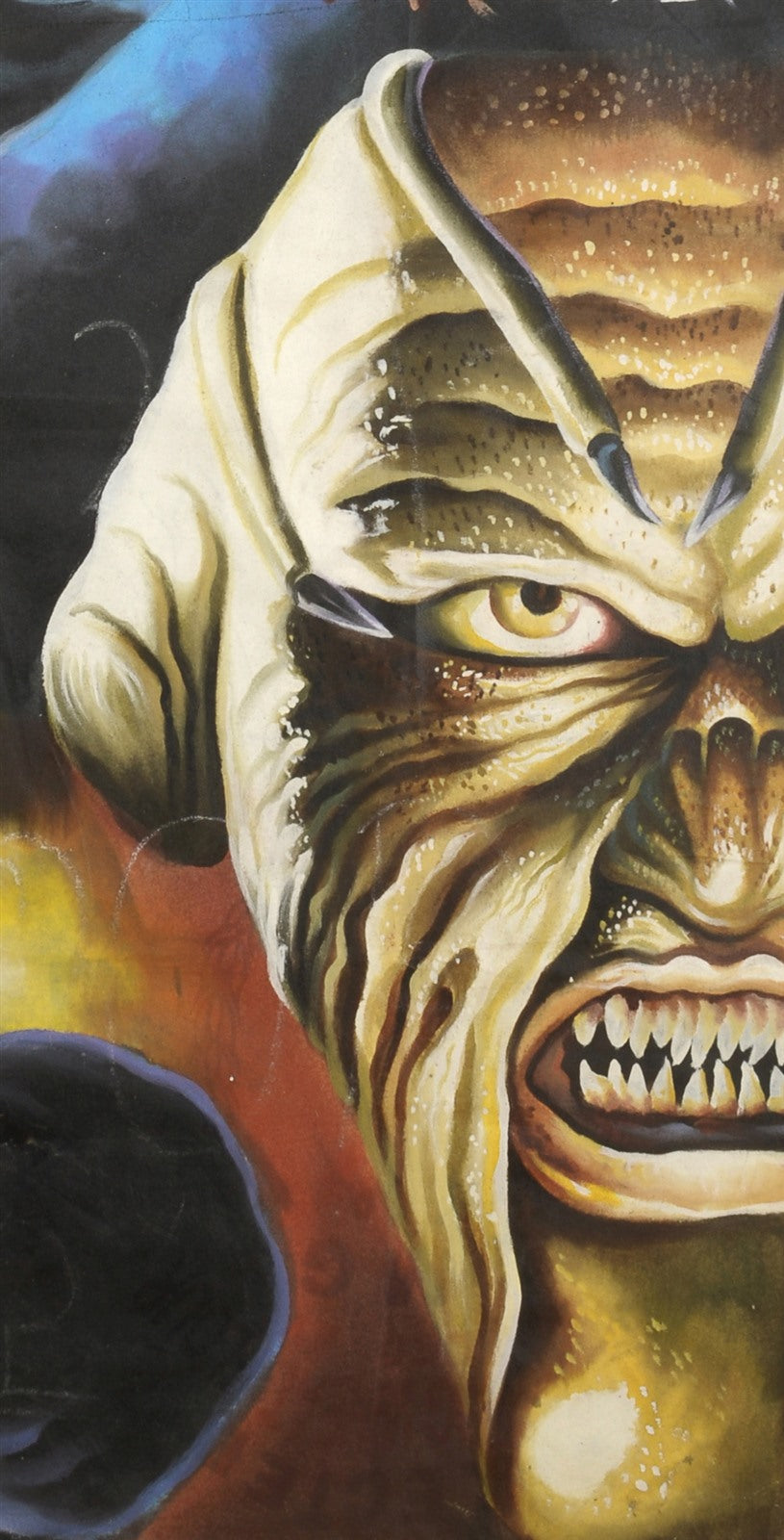 Jeepers Creepers movie poster hand painted in Ghana for the local cinema art close up