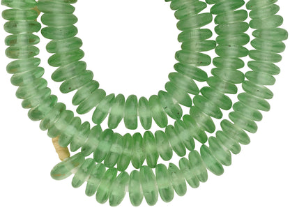 Krobo recycled glass beads handmade translucent disks spacers African necklace