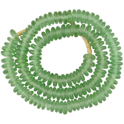 Krobo recycled glass beads handmade translucent disks spacers African necklace