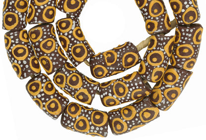 Recycelte Perlen aus Pulverglas, handgefertigter afrikanischer Halskettenschmuck aus Ghana