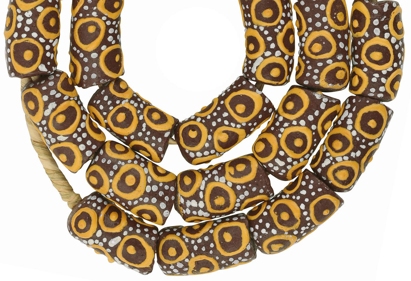 Recycled beads powder glass handmade African necklace jewelry Ghana