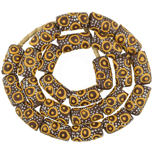 Recycelte Perlen aus Pulverglas, handgefertigter afrikanischer Halskettenschmuck aus Ghana