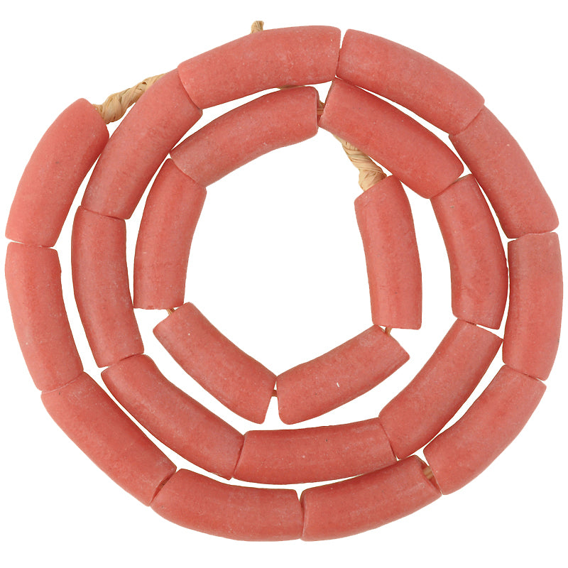 Authentische afrikanische Handelsperlen: Krobo Red Coral recycelte Glasperlen