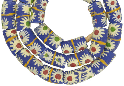 Handgefertigte Perlen-Halskette aus recyceltem Glaspulver, ethnischer Schmuck aus Ghana