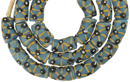 Recycelte Glaspulverperlen handgemachte afrikanische ethnische Halskette Krobo Ghana